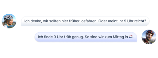 Beispielhafte Chat-Nachrichten